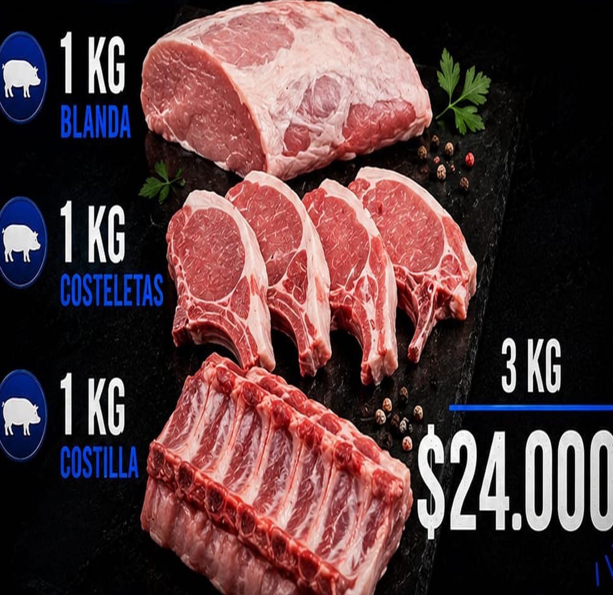 3 Kg de Carne de Cerdo