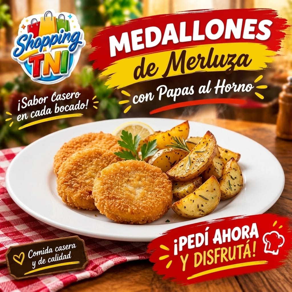 Medallones de Merluza con Papas al Horno